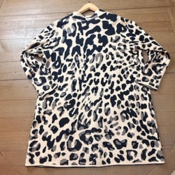 Chico’s Leopard Print Open Front Cardigan Sweater Jacket Women’s Size 3 (XL/16) - Picture 8 of 14
